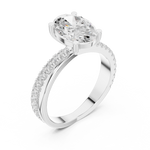 Gold 2 50Ct Oval Solitaire Pave Lab Grown Diamond Avelor Ring
