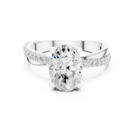 Gold 2 50Ct Oval Solitaire Pave Lab Grown Diamond Avelor Ring