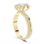 Gold 2 50Ct Oval Solitaire Pave Lab Grown Diamond Avelor Ring