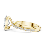 Gold 2 50Ct Oval Solitaire Pave Lab Grown Diamond Avelor Ring