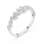 Gold Round Cluster Crown Lab Grown Diamond Orelix Ring