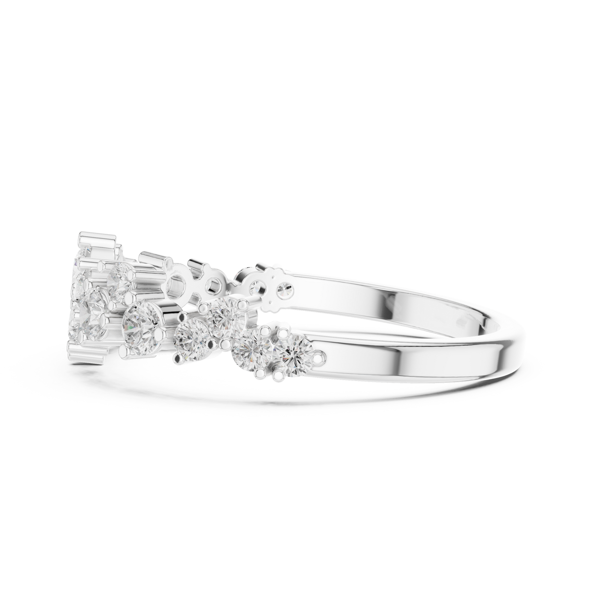 Gold Round Cluster Crown Lab Grown Diamond Orelix Ring