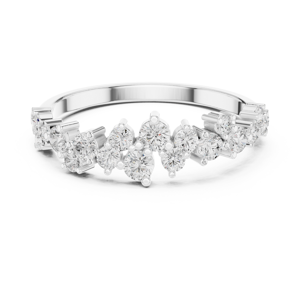 Gold Round Cluster Crown Lab Grown Diamond Orelix Ring