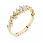 Gold Round Cluster Crown Lab Grown Diamond Orelix Ring