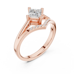 Gold Princess Chevron Lab Grown Diamond Zanvi Ring