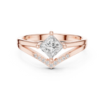 Gold Princess Chevron Lab Grown Diamond Zanvi Ring