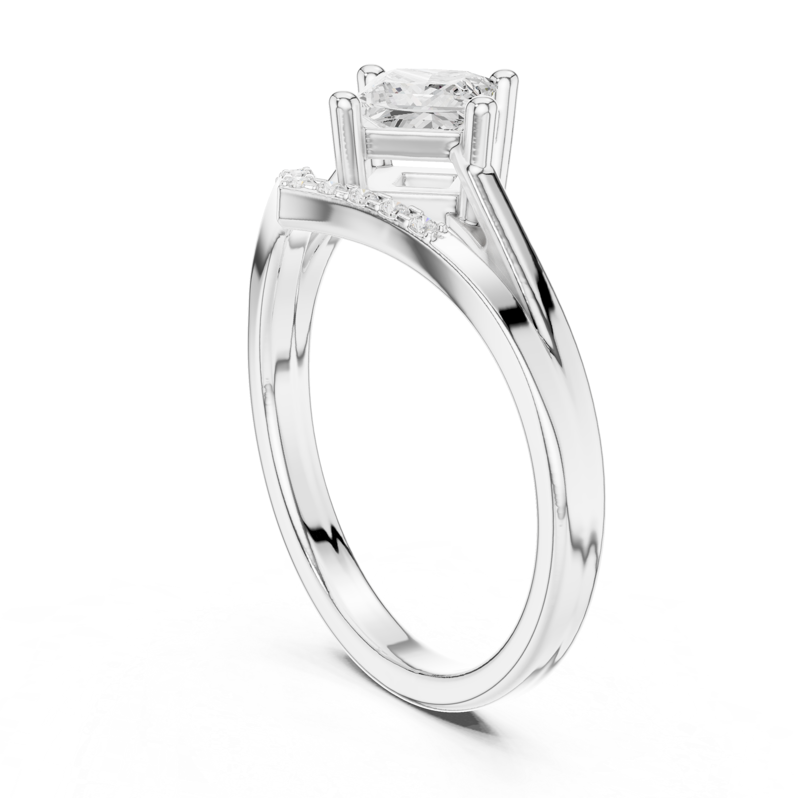 Gold Princess Chevron Lab Grown Diamond Zanvi Ring