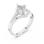 Gold Princess Chevron Lab Grown Diamond Zanvi Ring