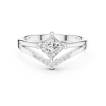 Gold Princess Chevron Lab Grown Diamond Zanvi Ring