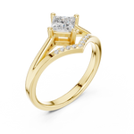 Gold Princess Chevron Lab Grown Diamond Zanvi Ring