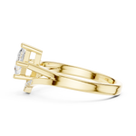Gold Princess Chevron Lab Grown Diamond Zanvi Ring