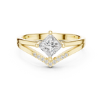 Gold Princess Chevron Lab Grown Diamond Zanvi Ring