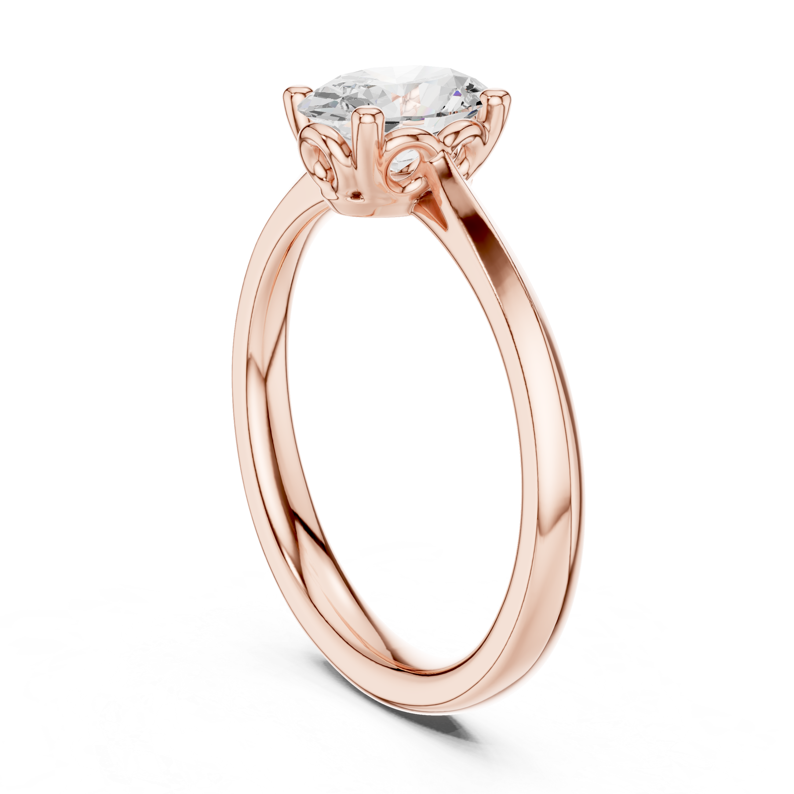 Gold Oval Solitaire Lab Grown Diamond Qorix Ring