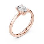 Gold Oval Solitaire Lab Grown Diamond Qorix Ring