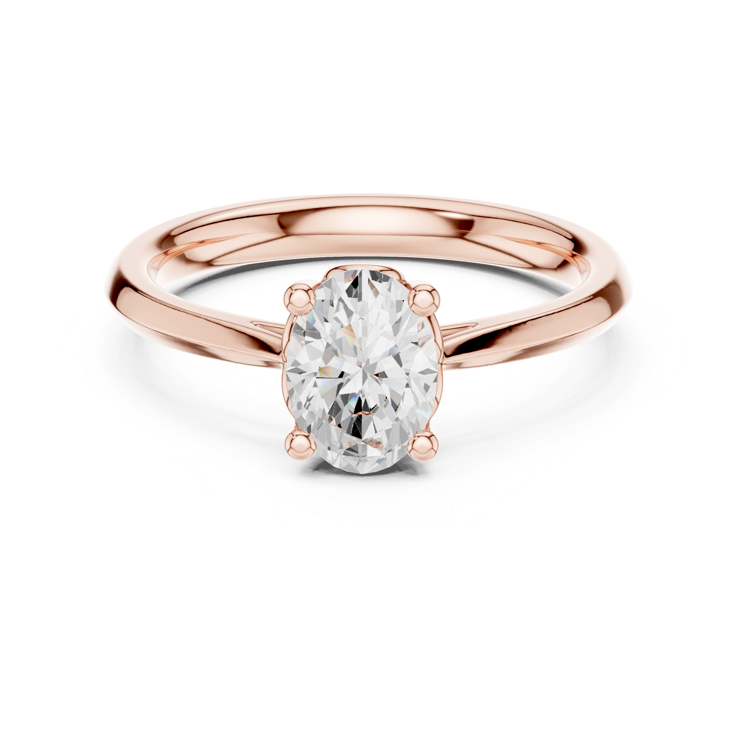 Gold Oval Solitaire Lab Grown Diamond Qorix Ring