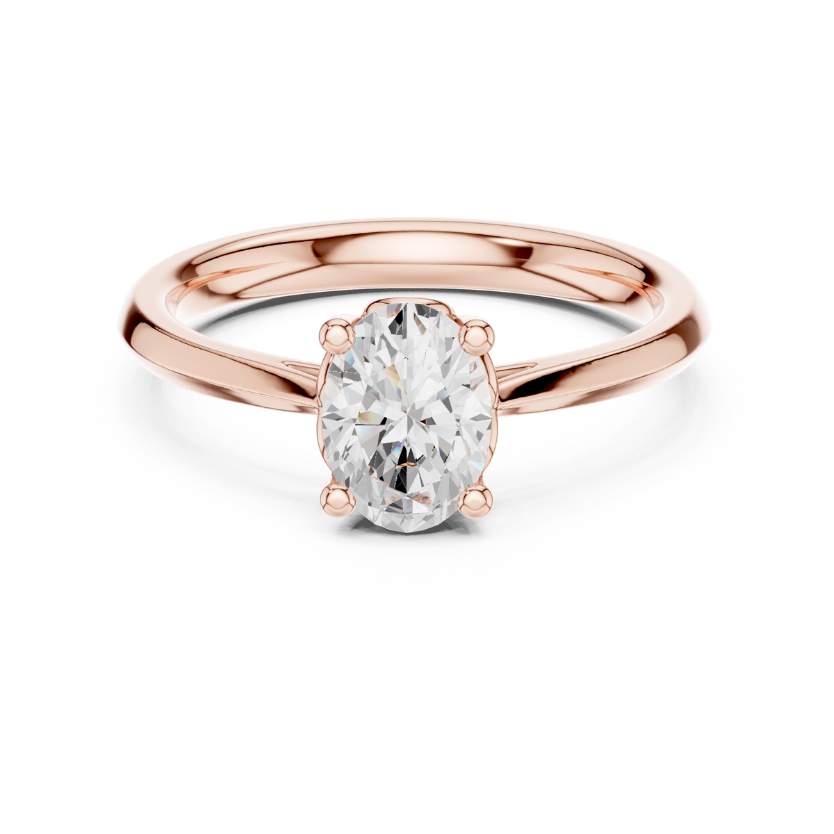 Gold Oval Solitaire Lab Grown Diamond Qorix Ring