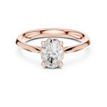 Gold Oval Solitaire Lab Grown Diamond Qorix Ring