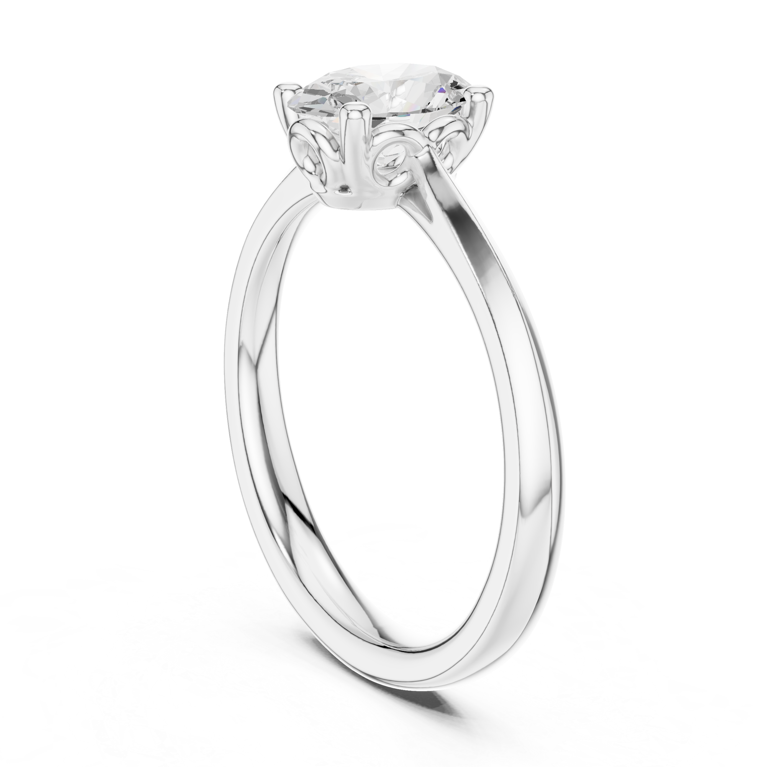Gold Oval Solitaire Lab Grown Diamond Qorix Ring