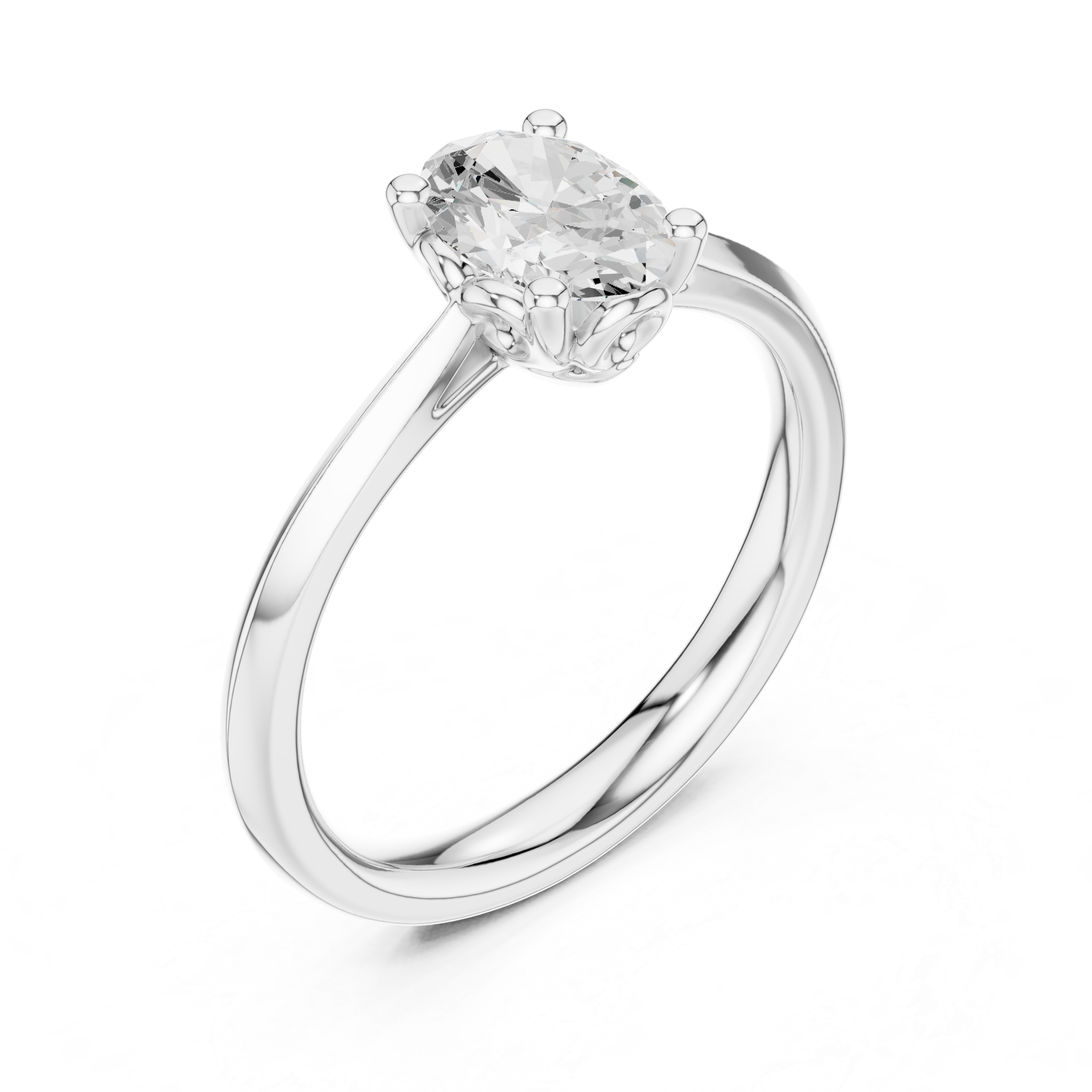 Gold Oval Solitaire Lab Grown Diamond Qorix Ring