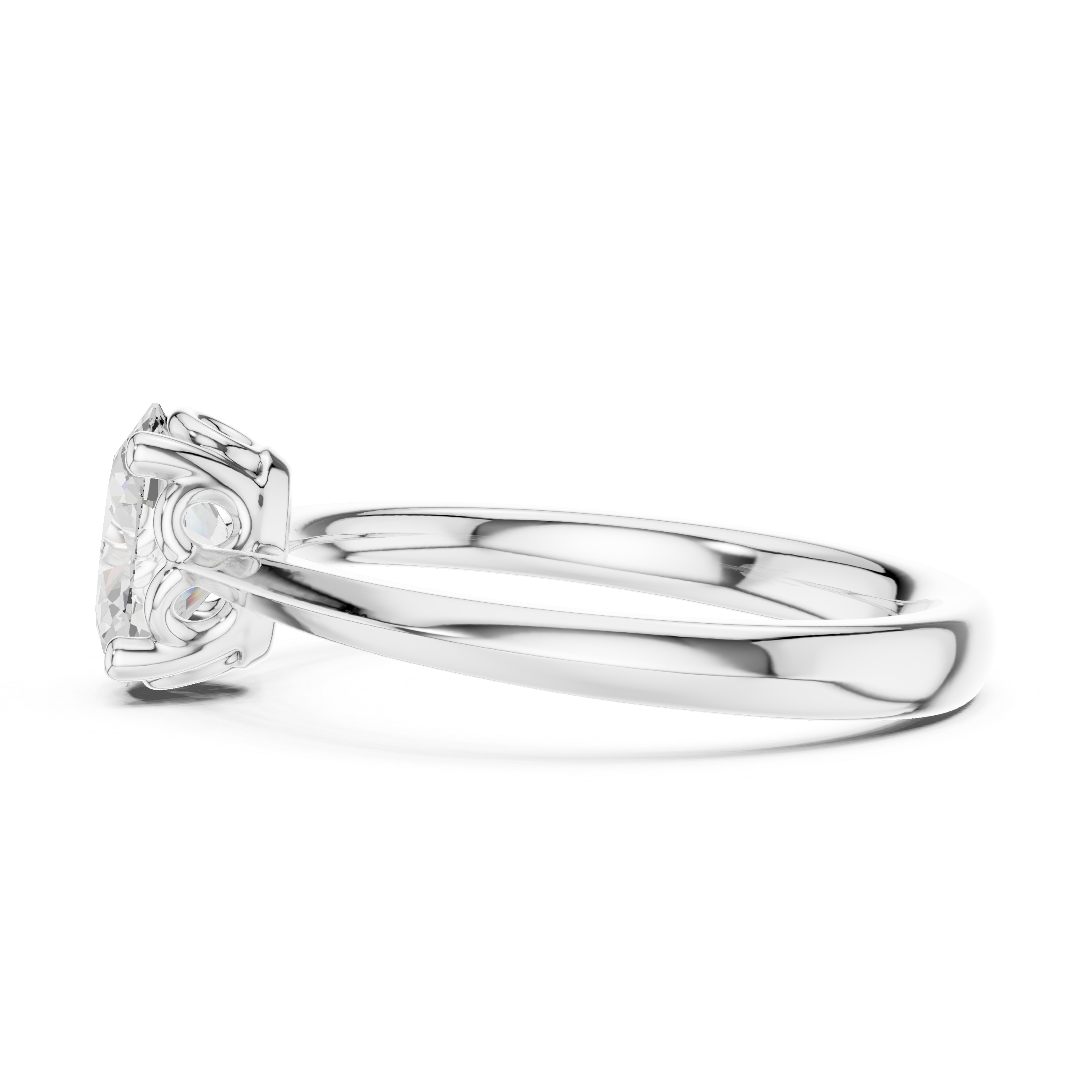 Gold Oval Solitaire Lab Grown Diamond Qorix Ring