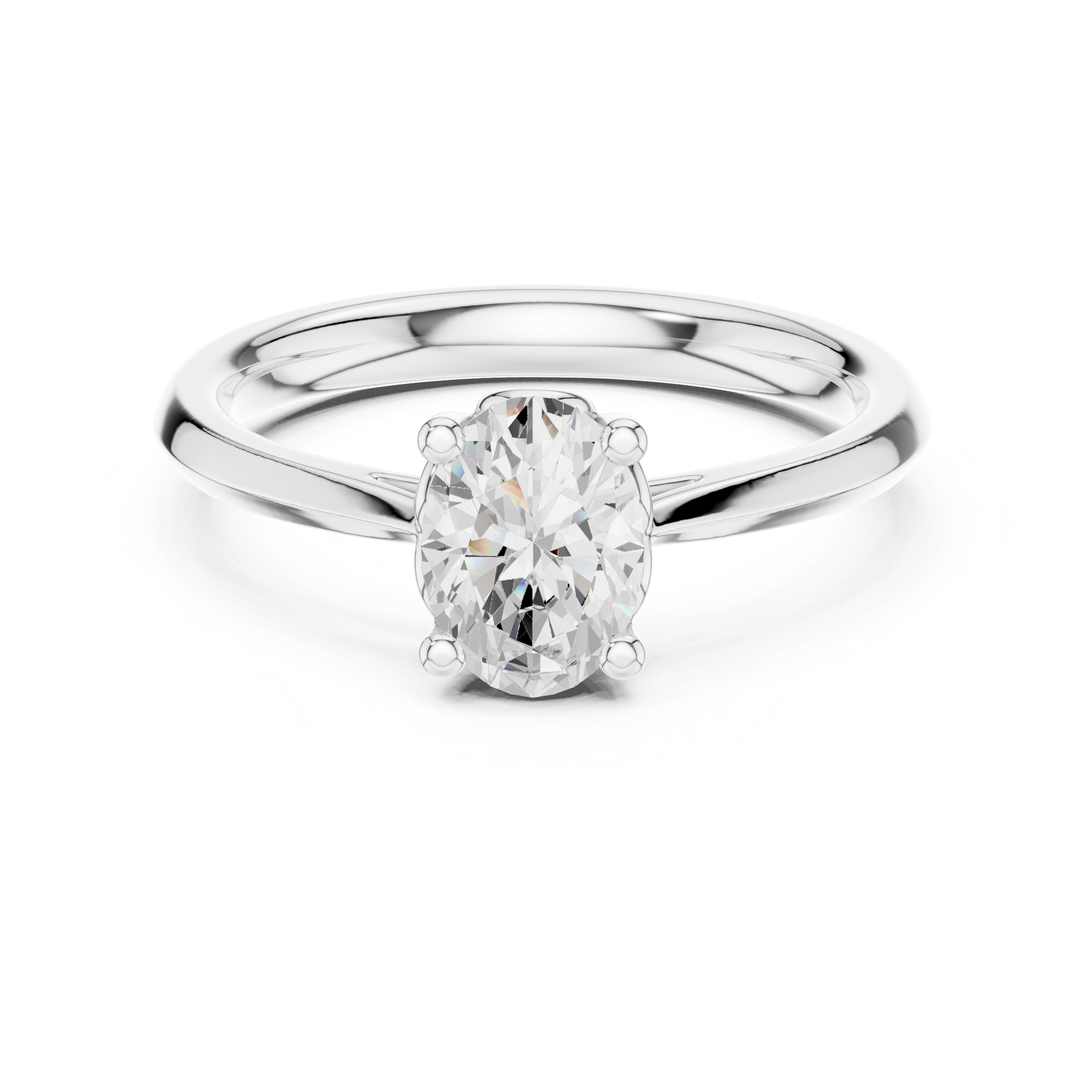 Gold Oval Solitaire Lab Grown Diamond Qorix Ring