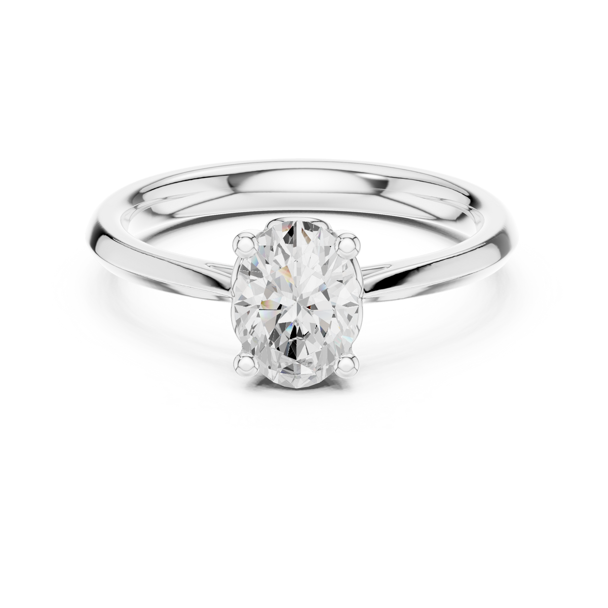 Gold Oval Solitaire Lab Grown Diamond Qorix Ring