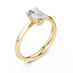 Gold Oval Solitaire Lab Grown Diamond Qorix Ring