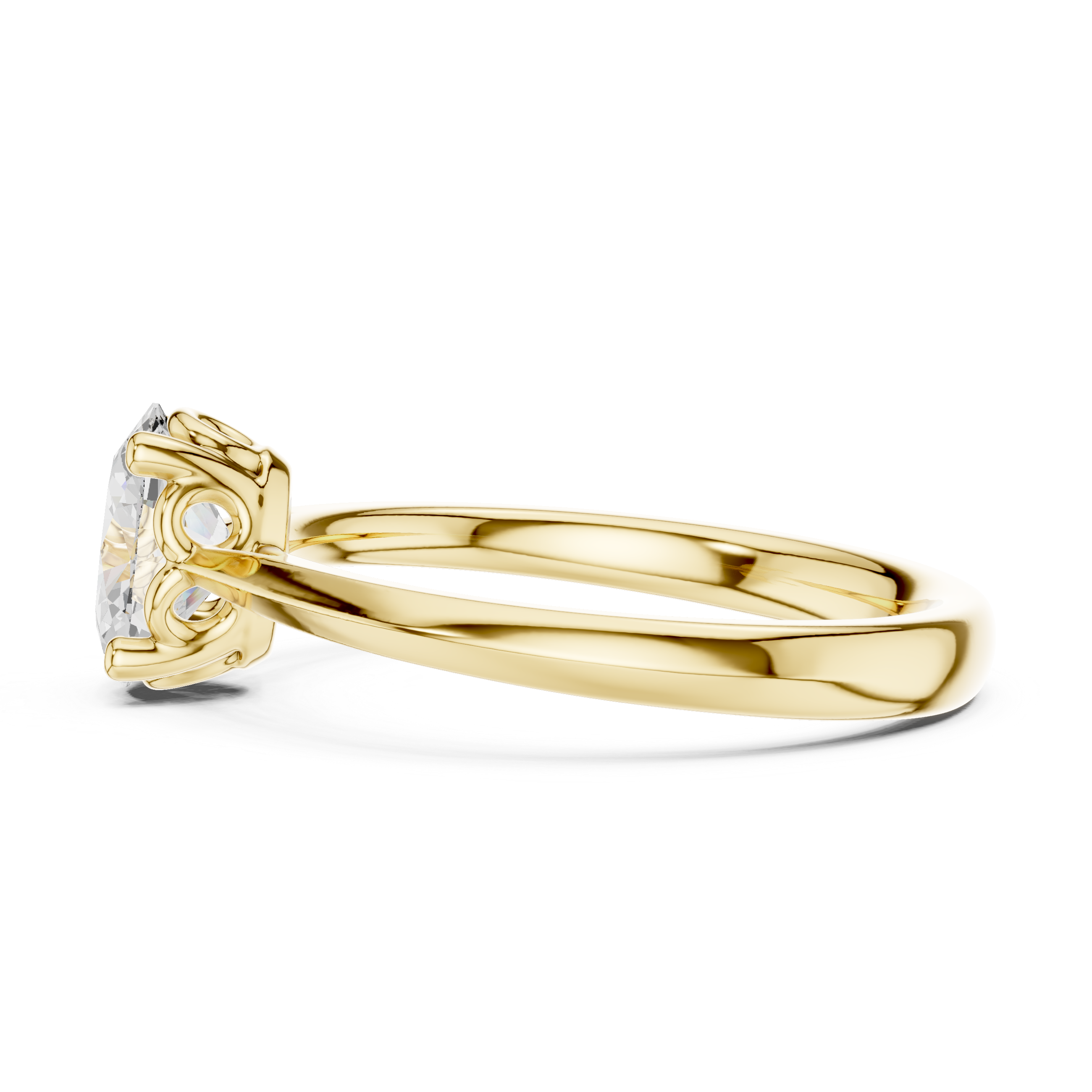 Gold Oval Solitaire Lab Grown Diamond Qorix Ring