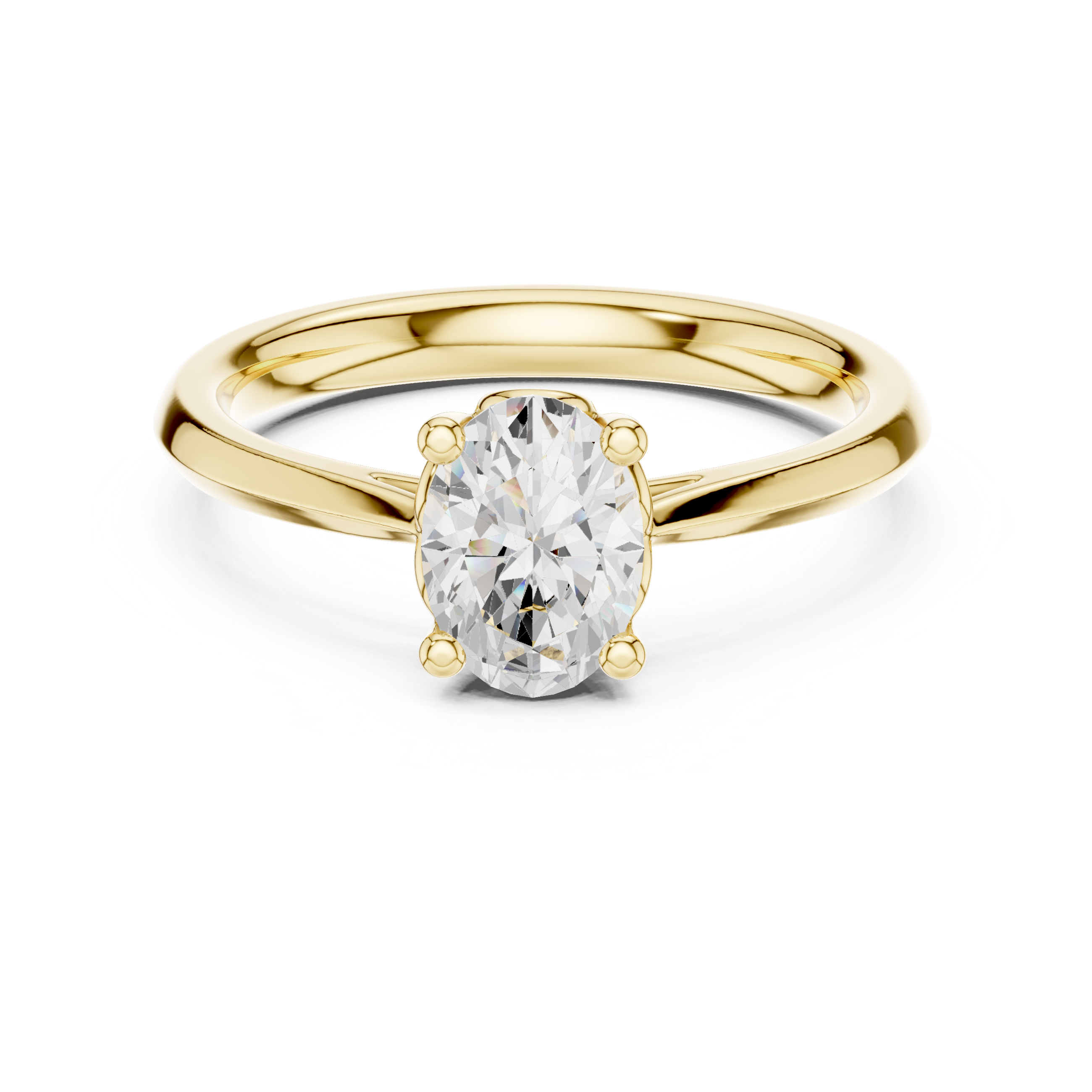 Gold Oval Solitaire Lab Grown Diamond Qorix Ring