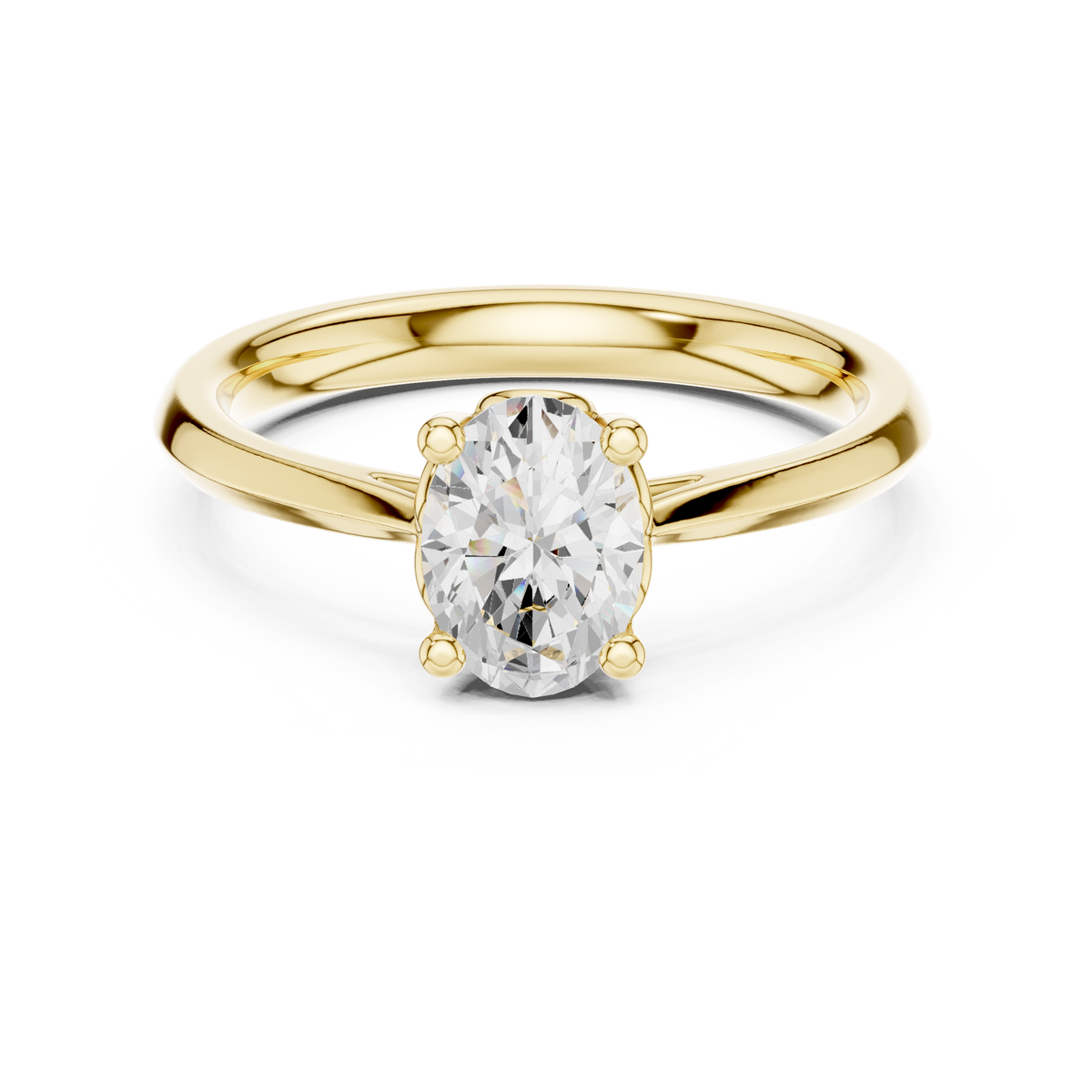 Gold Oval Solitaire Lab Grown Diamond Qorix Ring