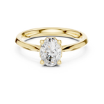 Gold Oval Solitaire Lab Grown Diamond Qorix Ring