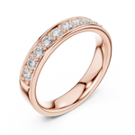Gold Single Row Prong Set Round Lab Grown Diamond Halian Ring