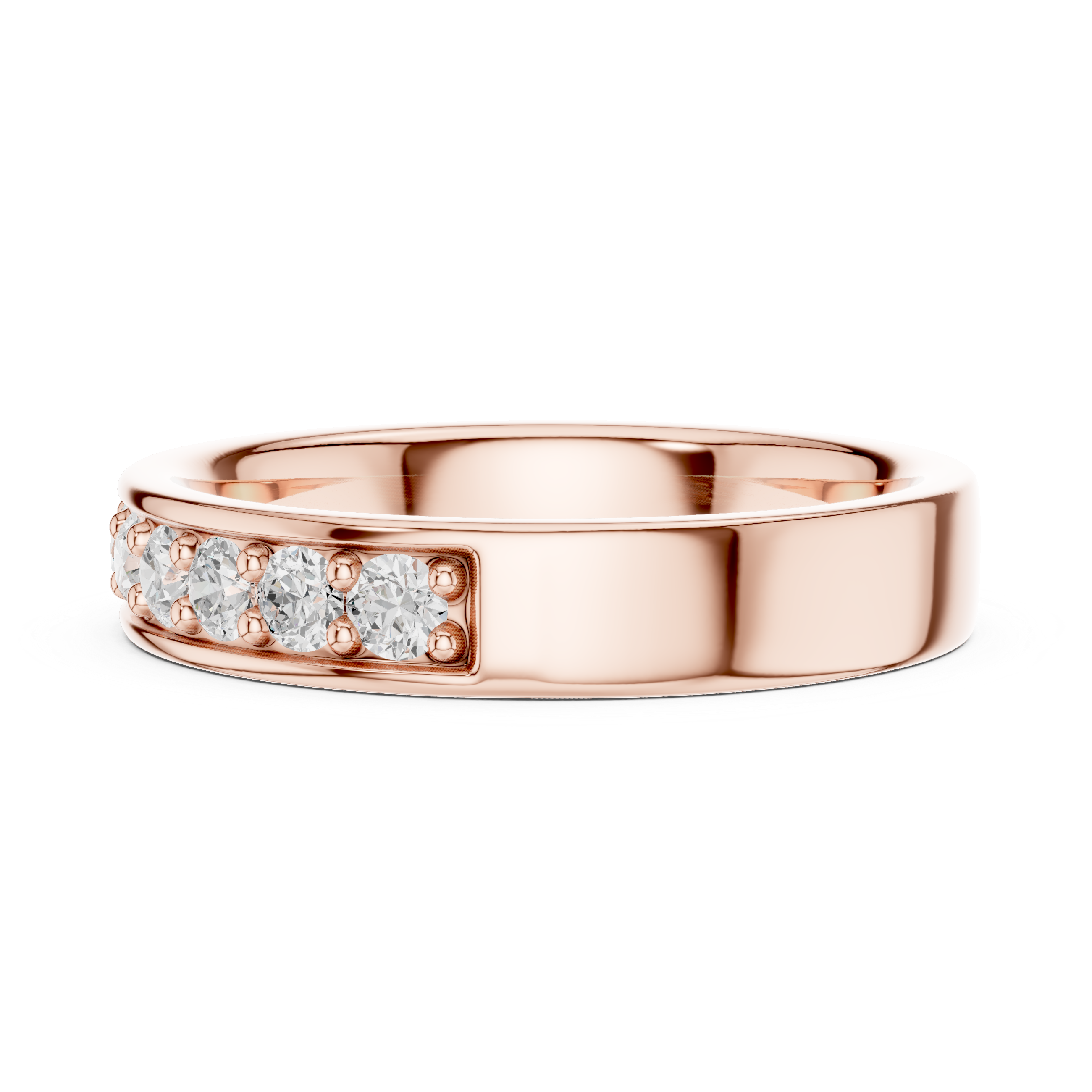 Gold Single Row Prong Set Round Lab Grown Diamond Halian Ring