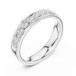 Gold Single Row Prong Set Round Lab Grown Diamond Halian Ring