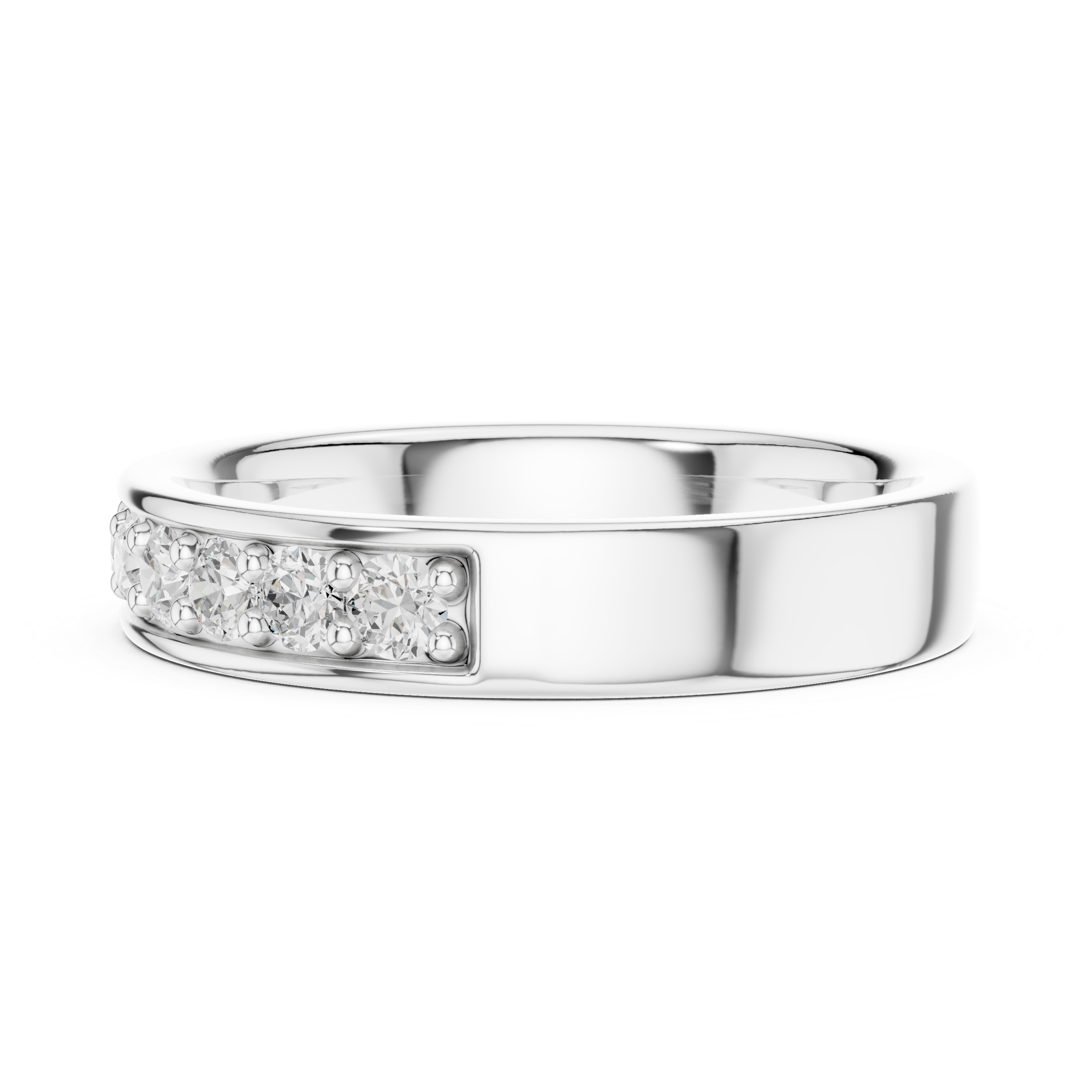 Gold Single Row Prong Set Round Lab Grown Diamond Halian Ring