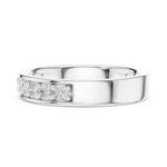 Gold Single Row Prong Set Round Lab Grown Diamond Halian Ring