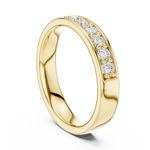 Gold Single Row Prong Set Round Lab Grown Diamond Halian Ring