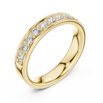 Gold Single Row Prong Set Round Lab Grown Diamond Halian Ring