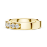 Gold Single Row Prong Set Round Lab Grown Diamond Halian Ring