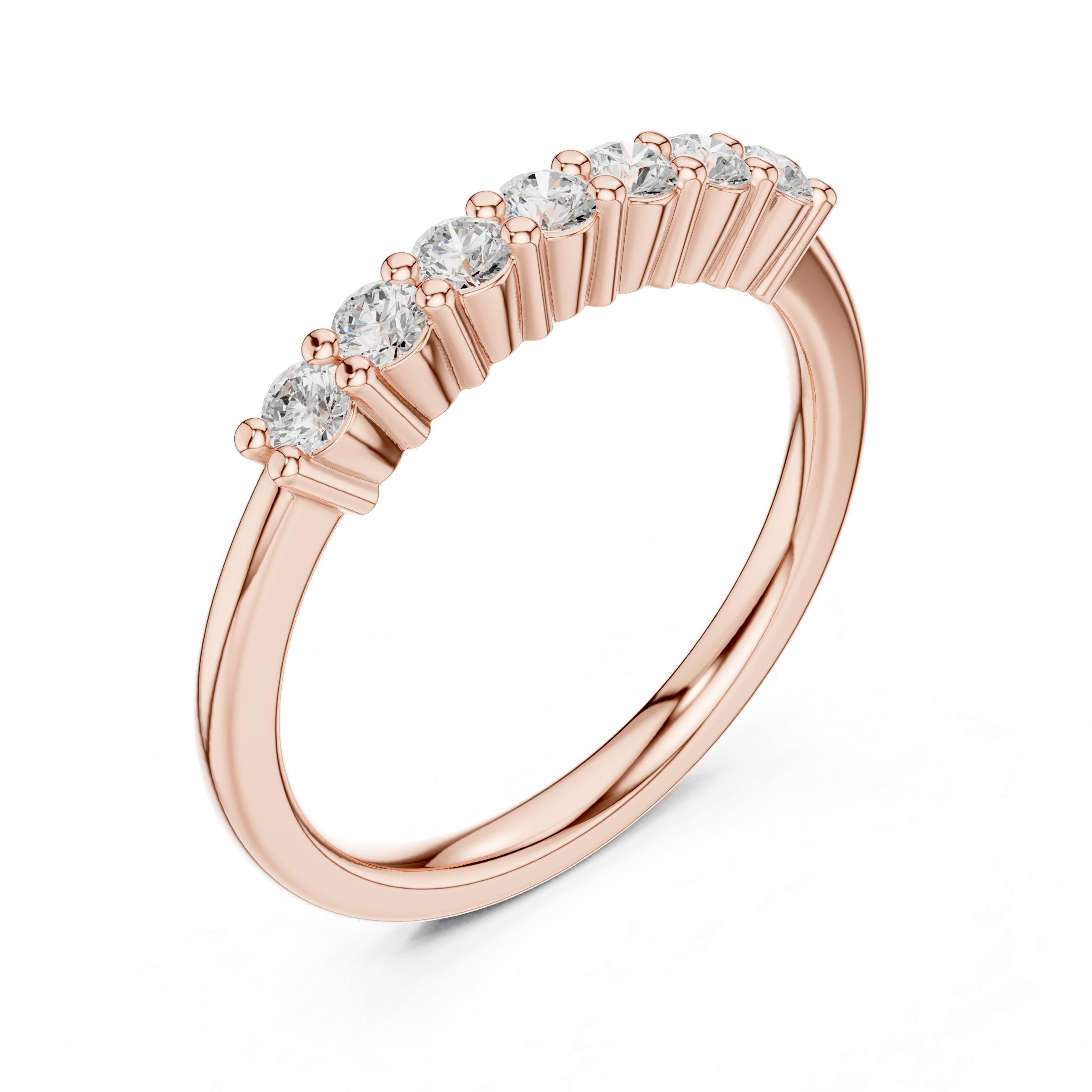 Gold Half Eternity Prong Round Lab Grown Diamond Xyvelle Ring