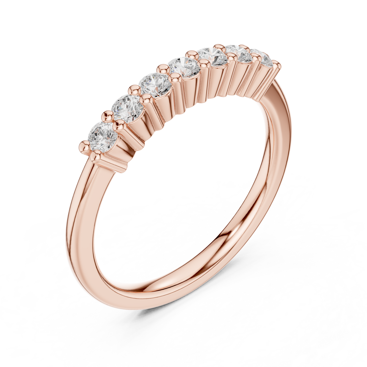 Gold Half Eternity Prong Round Lab Grown Diamond Xyvelle Ring