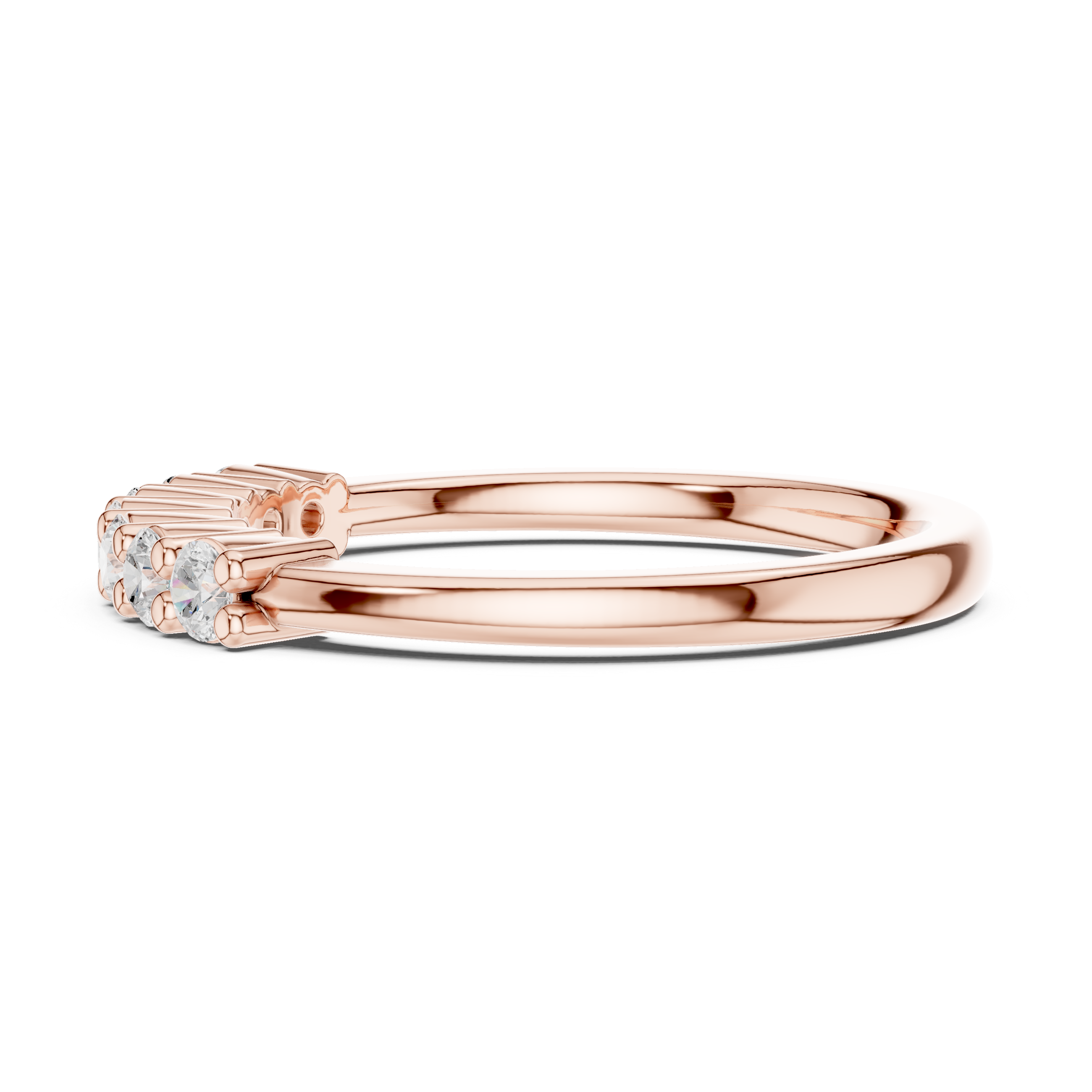 Gold Half Eternity Prong Round Lab Grown Diamond Xyvelle Ring