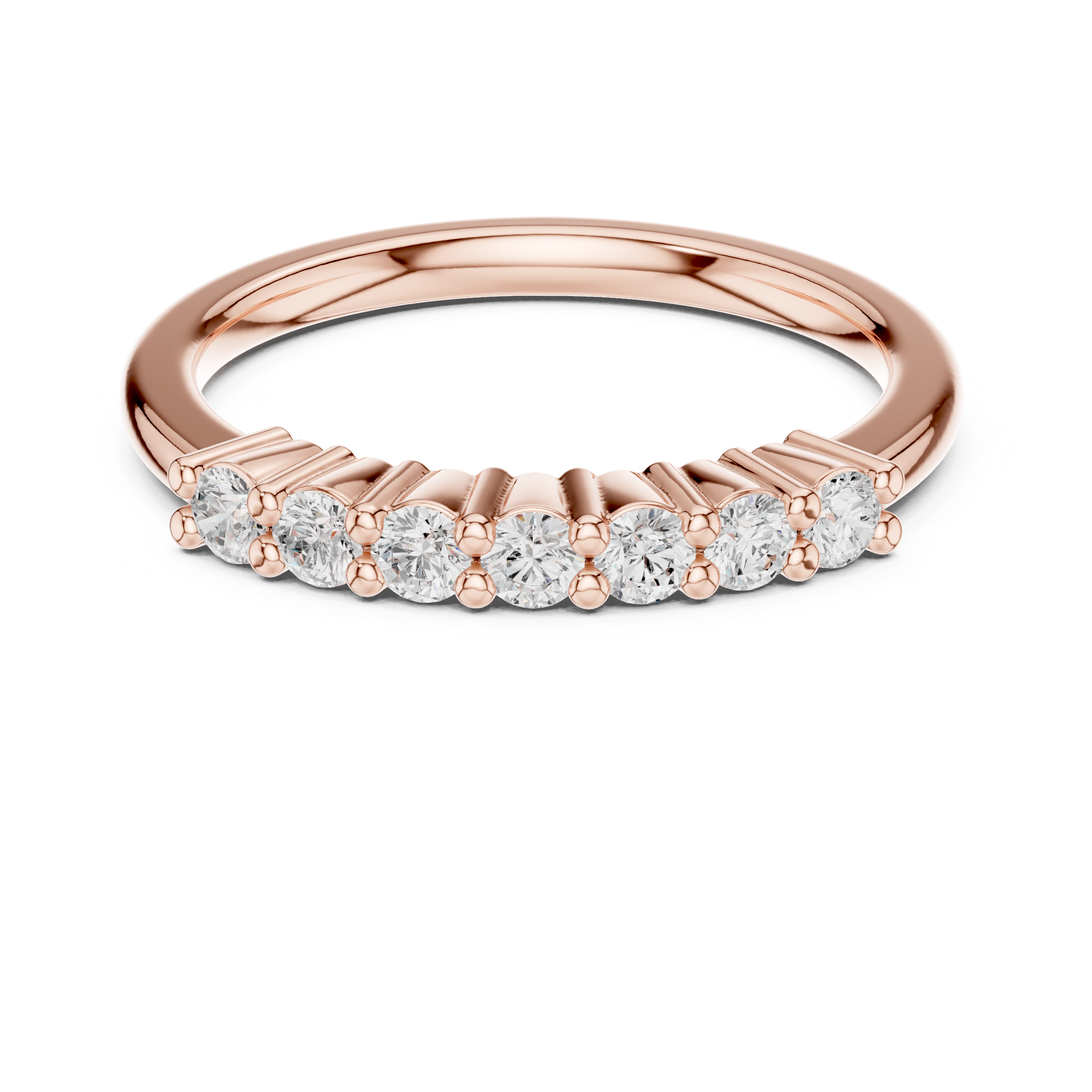 Gold Half Eternity Prong Round Lab Grown Diamond Xyvelle Ring