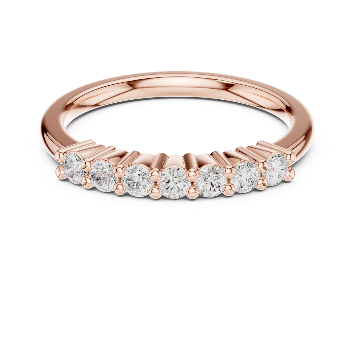 Gold Half Eternity Prong Round Lab Grown Diamond Xyvelle Ring