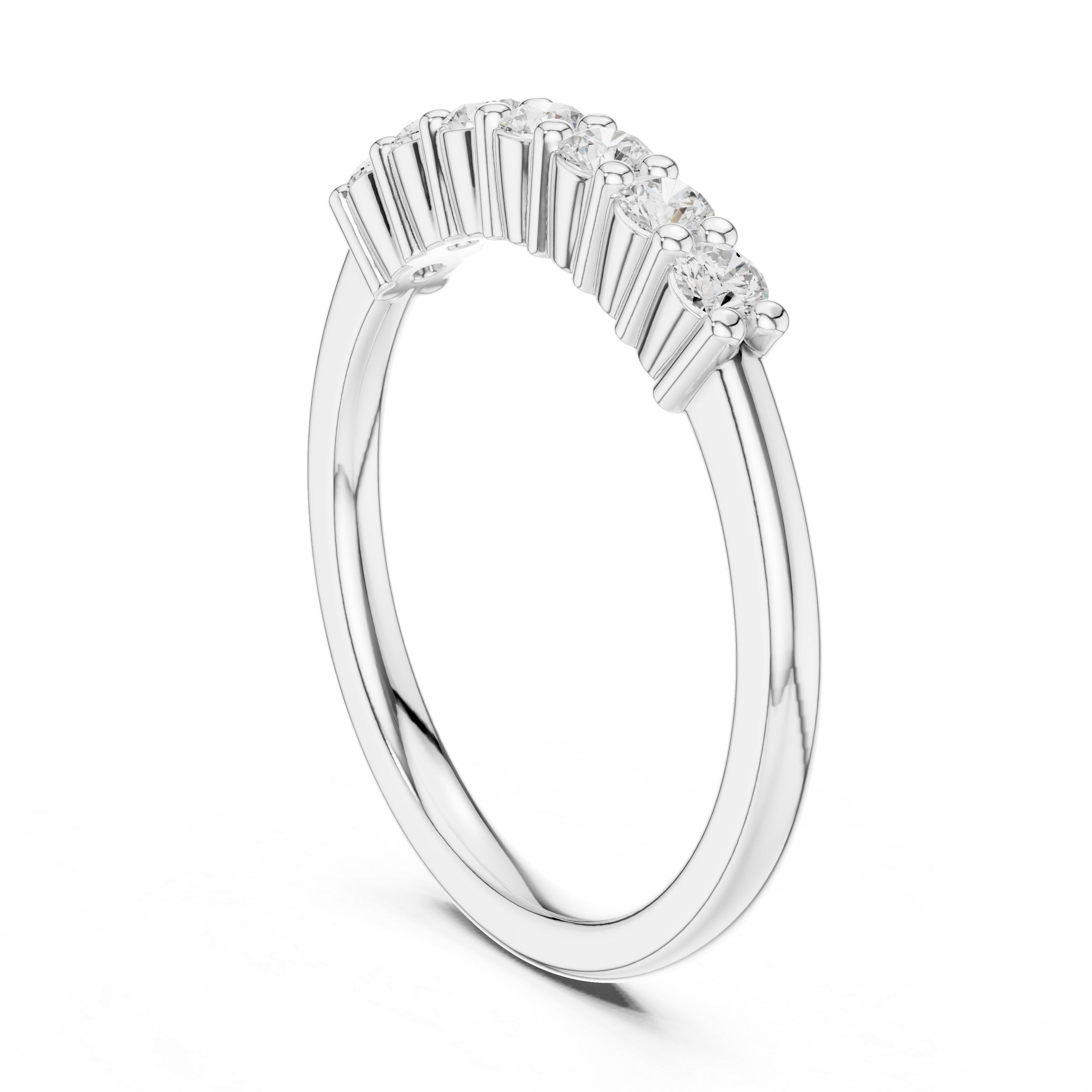 Gold Half Eternity Prong Round Lab Grown Diamond Xyvelle Ring