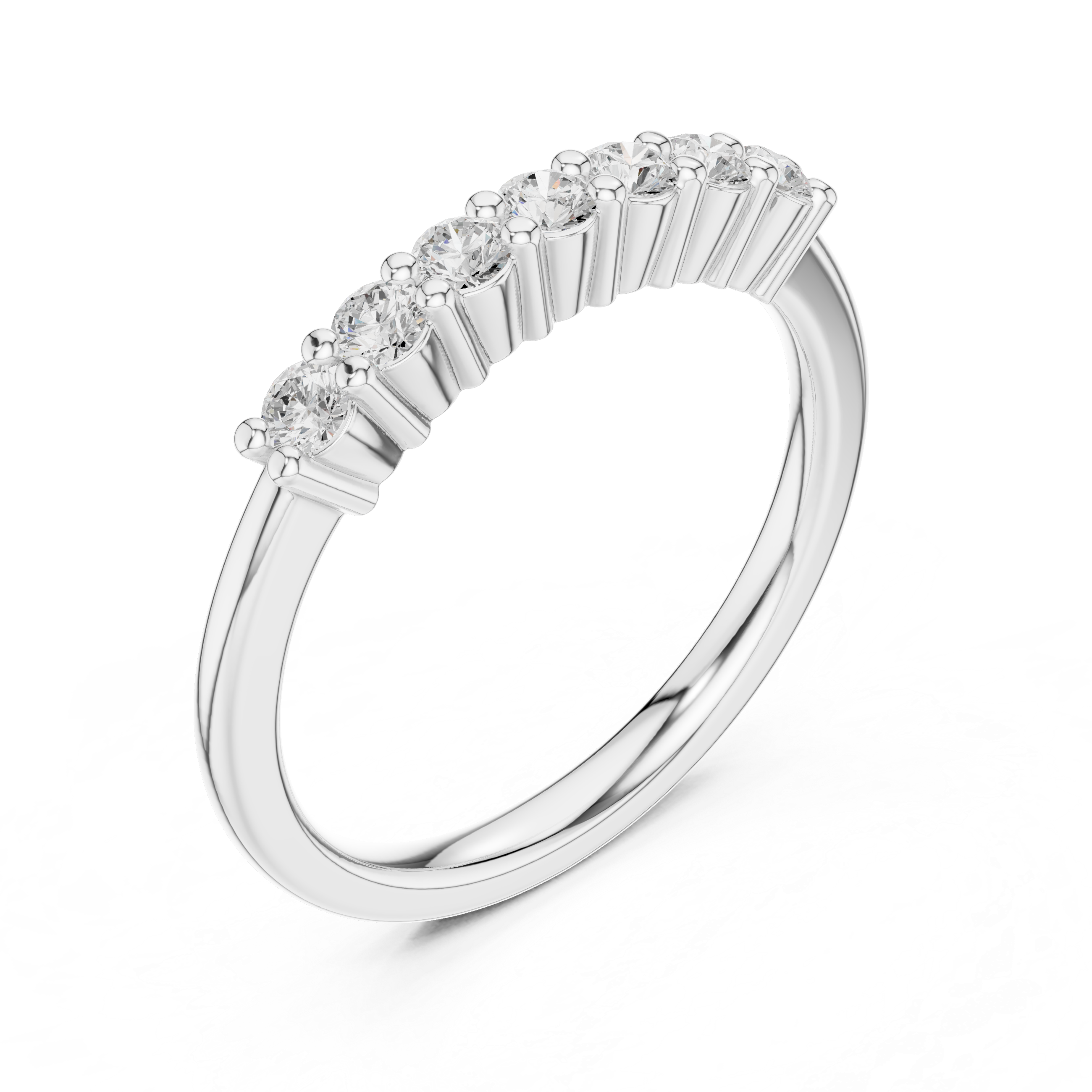 Gold Half Eternity Prong Round Lab Grown Diamond Xyvelle Ring