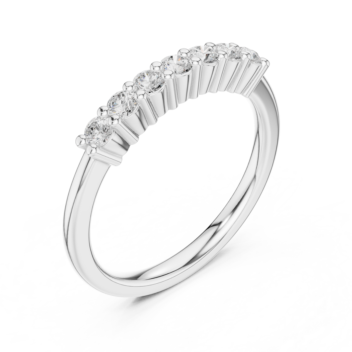Gold Half Eternity Prong Round Lab Grown Diamond Xyvelle Ring