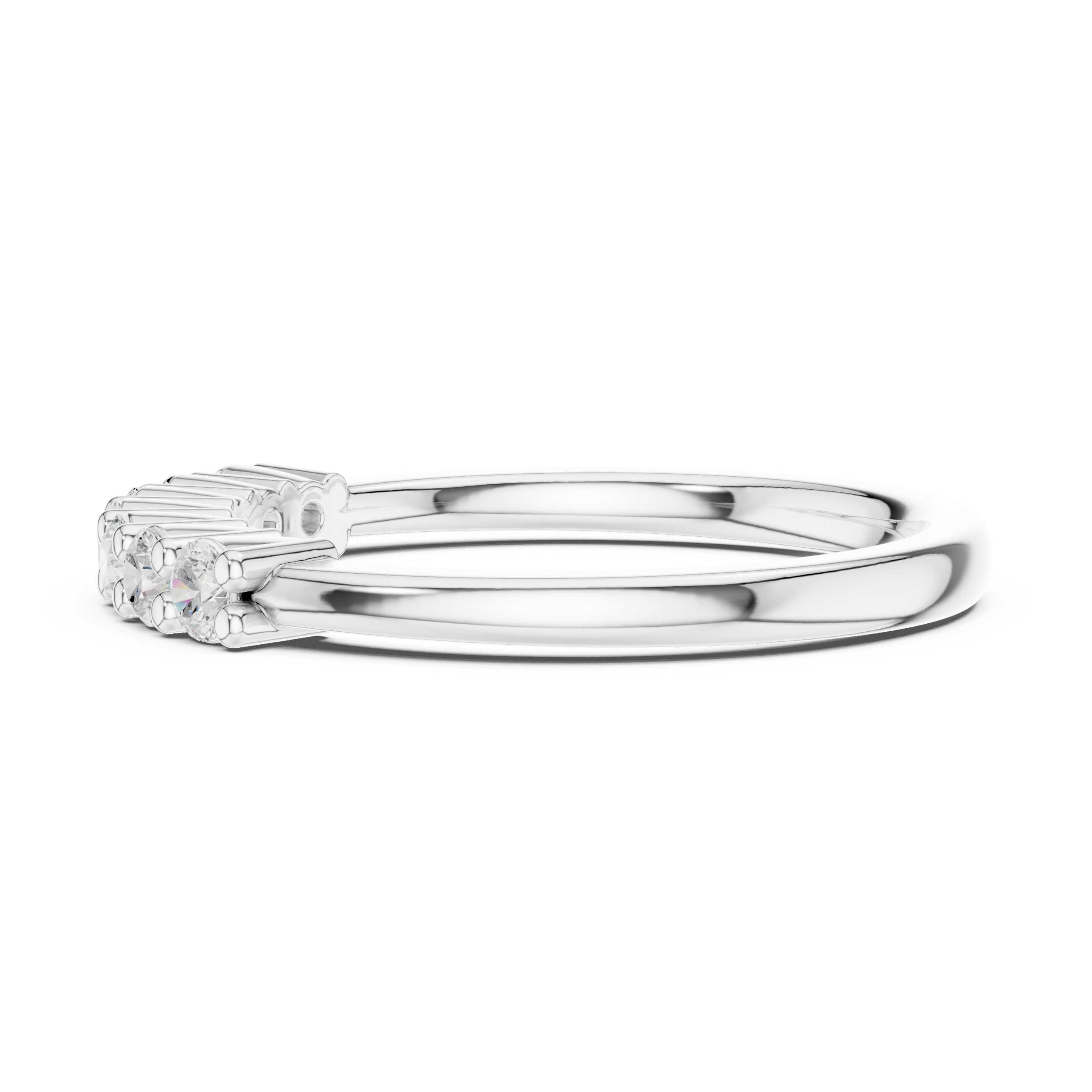 Gold Half Eternity Prong Round Lab Grown Diamond Xyvelle Ring
