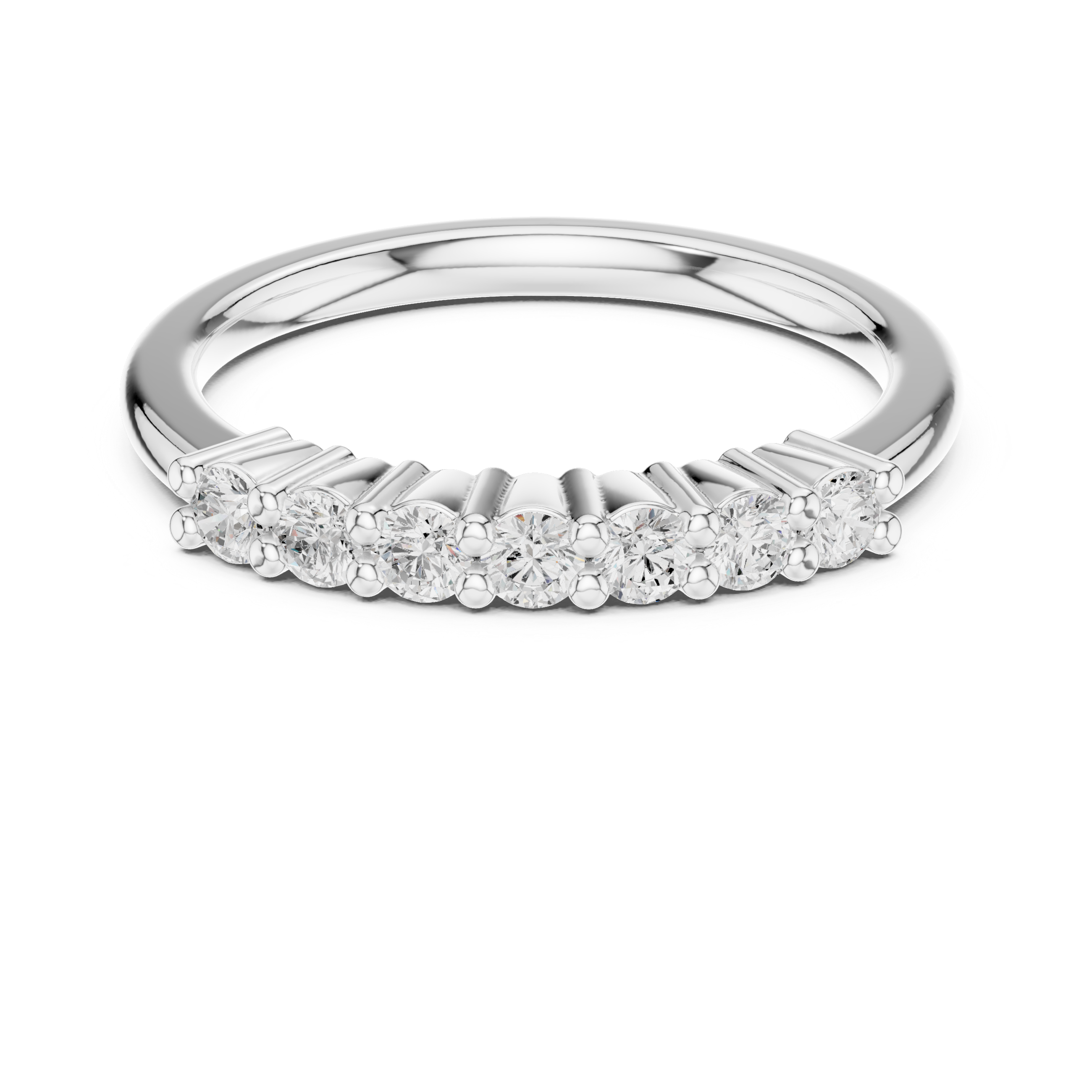 Gold Half Eternity Prong Round Lab Grown Diamond Xyvelle Ring