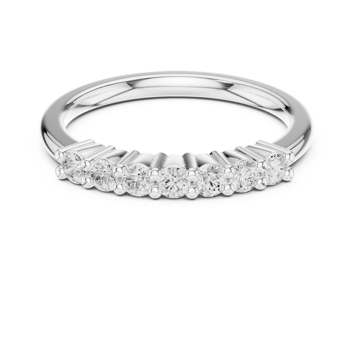 Gold Half Eternity Prong Round Lab Grown Diamond Xyvelle Ring